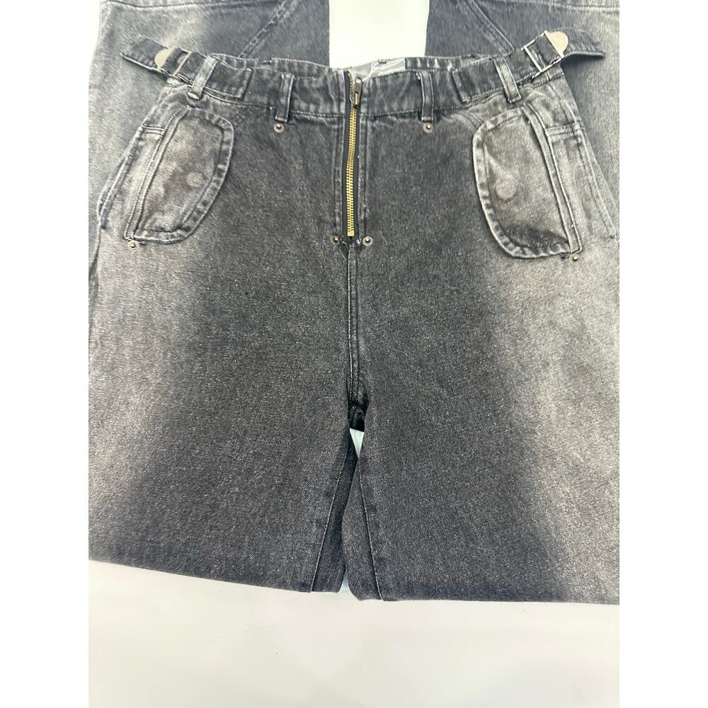 NWT Fine Culture Two-Tone Denim Jeans Men’s S (W28 L32) Black Wide Baggy Street - Picture 3 of 9